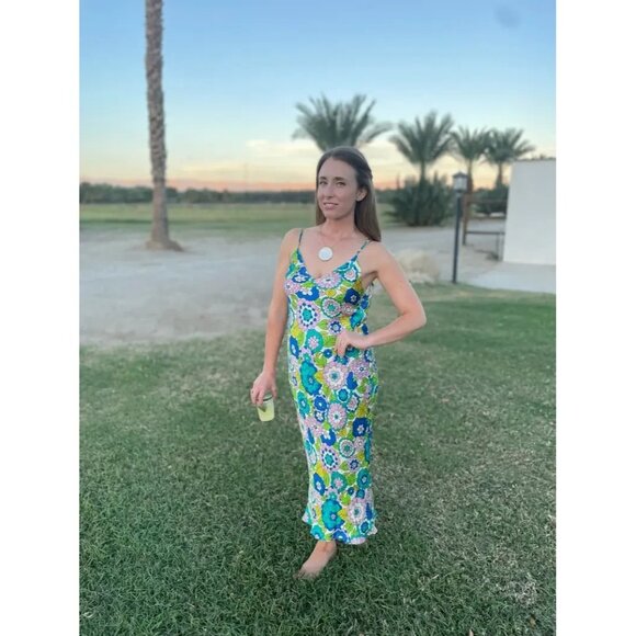 Dodo Bar Or Corinna Blue Multi Floral Dress – Women’s Size 8 (Retails $665) - Picture 5 of 13